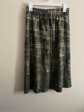 Messini Green and Gold Midi Skirt